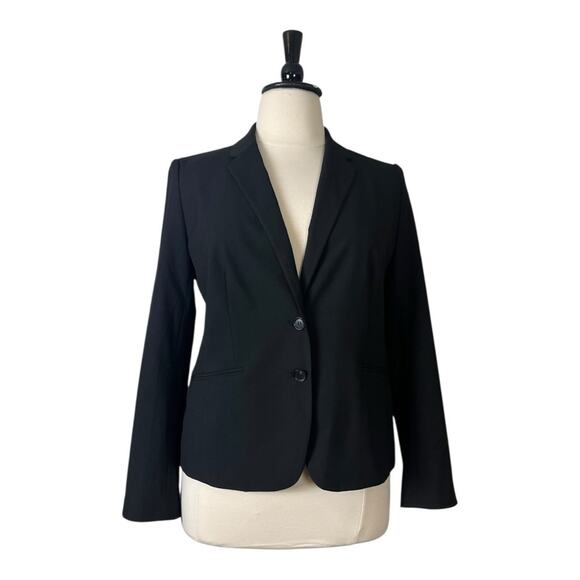 Ann Taylor Black Blazer Slim Notch Lapel 2 Button Pockets Women’s Plus Size 14 - Picture 2 of 13